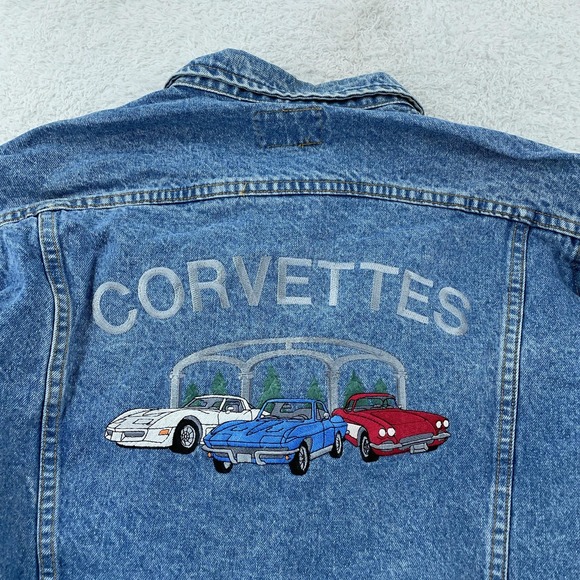 Lee Other - VINTAGE Lee Denim Jacket CROP FIT M/L‎ Trucker Corvette Callaway Grand Sport 90s